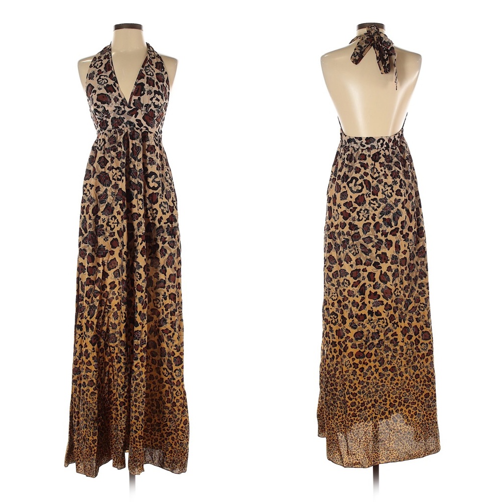 Anthropologie Farm Rio Animal Print Maxi Dress XS